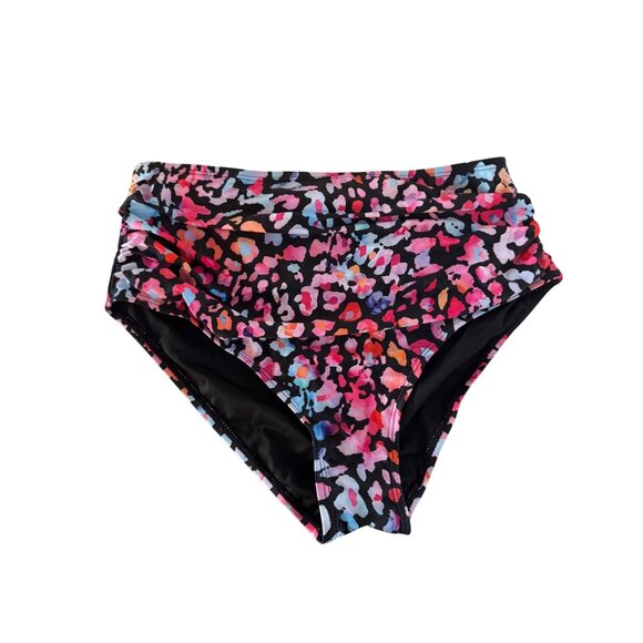 Tempt Me Two Piece Womens Bikini Size L Multicolor Animal Print Halter Padded To - Picture 7 of 12